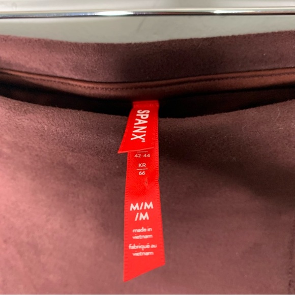 Spanx High Waisted Marron Faux Suede Leggings Size Medium - Picture 4 of 11